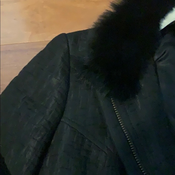 Zara textured jacket with fur collar - Picture 3 of 5